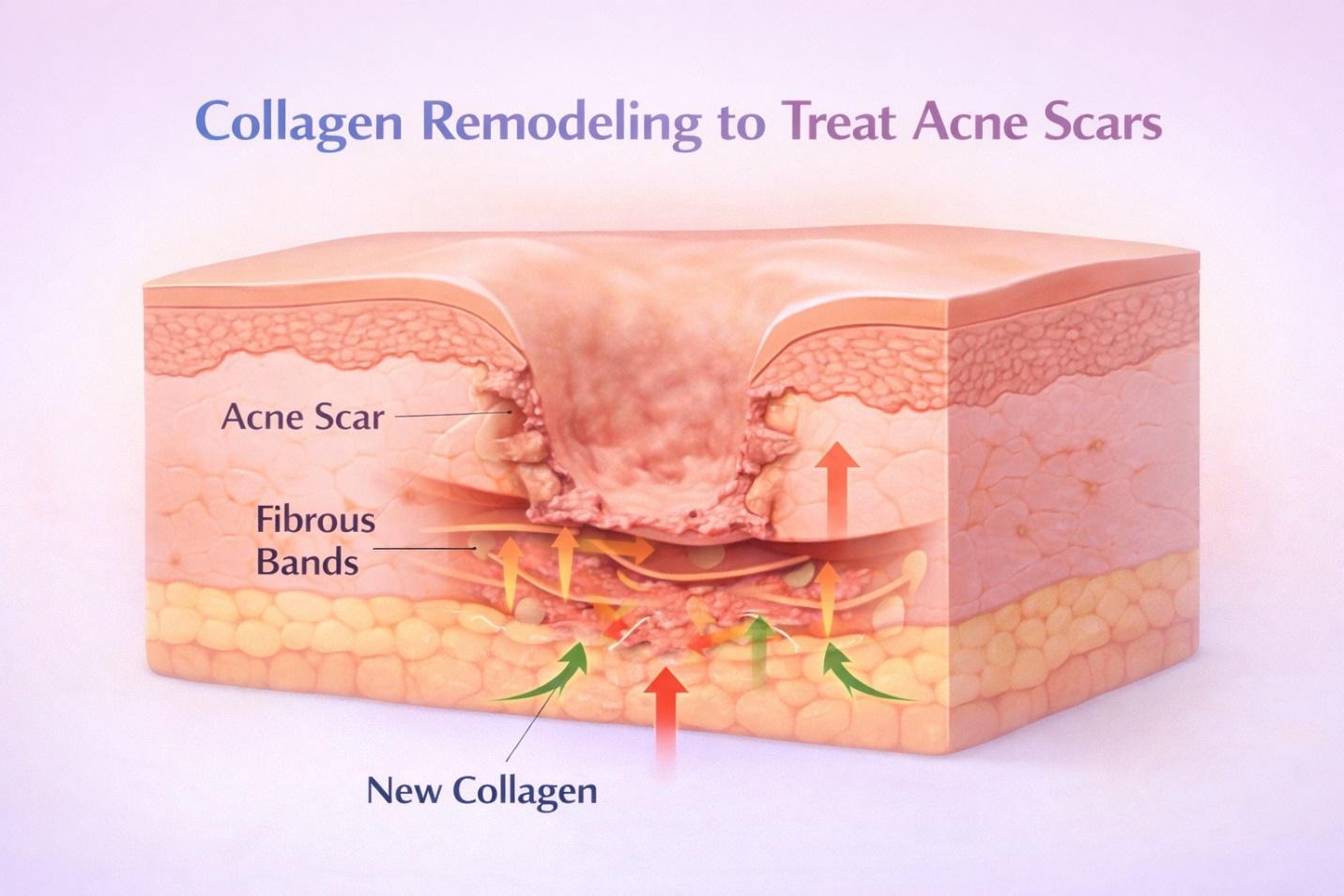 skin improvements after TCA CROSS and subcision treatments.